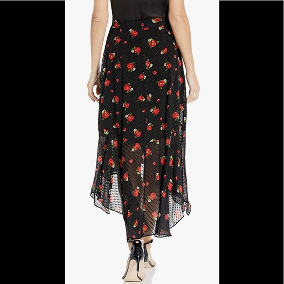 The Kooples Women's Midi Skirt with Assymetrical Hem in a Floral Print - Picture 2 of 6